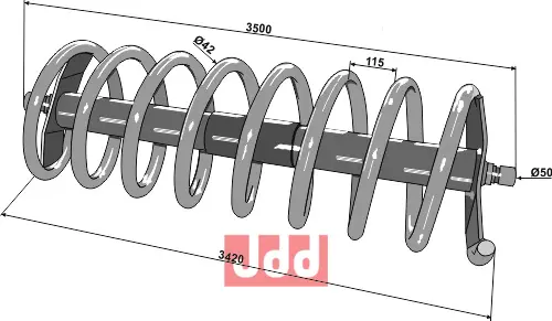 Spiralpakkervalse 3500mm - venstre - JDD Utstyr