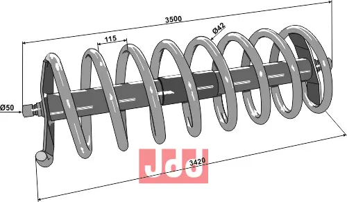 Spiralpakkervalse 3500mm - høyre - JDD Utstyr