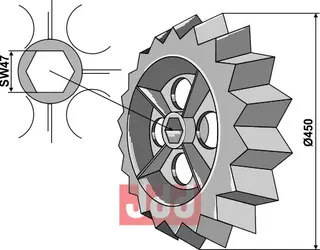 Tand tromlering - Ø450mm Rabe