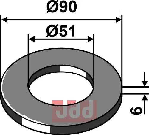 Justeringsskive Ø90x6xØ51 - JDD Utstyr