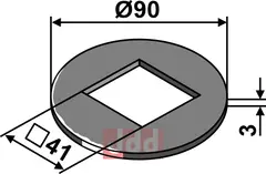Justeringsskive Ø90x3x41 Güttler
