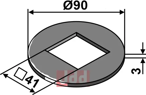 Justeringsskive Ø90x3x41 - JDD Utstyr