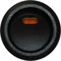 Bryter m/retur 12V uten symbol LED-diode, Maks 20 Amp.