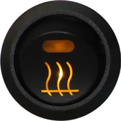 Bryter 12V, varme, LED-diode symbol