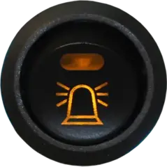 Bryter 12V, varsellys, LED-diode symbol