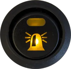 Bryter 12V, varsellys, nattsenk LED-diode symbol, Maks 20 Amp.