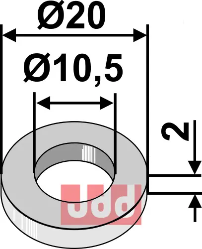Skive Ø20x2xØ10,5 - JDD Utstyr