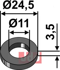 Skive Ø24,5x3,5xØ11