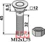 Bolt M12x1,75x45 - 8.8 m. Mutter