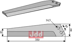 Kniv for roeoptager, venstre Barigelli