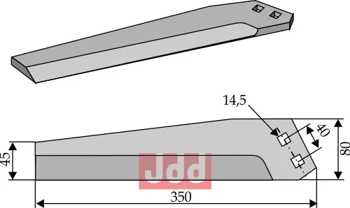 Kniv for roeoptager, venstre - JDD Utstyr