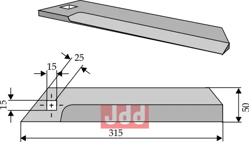 Kniv for roeoptager, høyre - JDD Utstyr