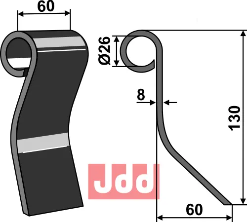 Slagjernkniv (halm) - JDD Utstyr