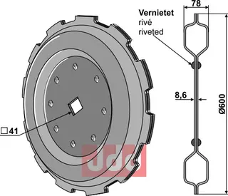 Pakker ring &#216;600 - takkede Quivogne