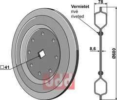Pakker ring &#216;600 - glat