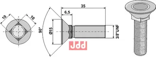 Plogbolt 3/8''UNFx35 - 8.8