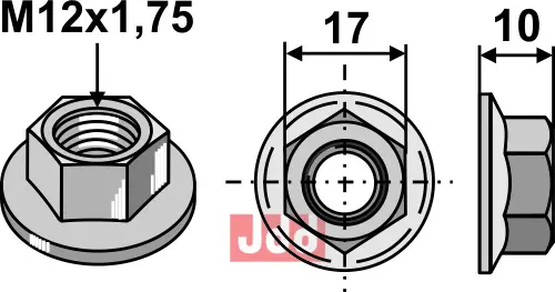FlensMutter M12x1,75 - 10.9 - JDD Utstyr
