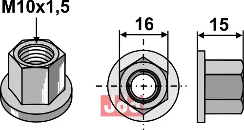 FlensMutter M10x1,5 - JDD Utstyr