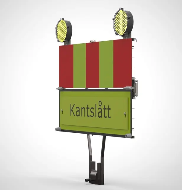 Hengslet Varselpanel 1200 Hengerfeste, LED Vekselblink 