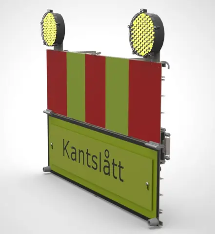 Hengslet Varselpanel 1200 med LED Vekselblink og Karmfeste