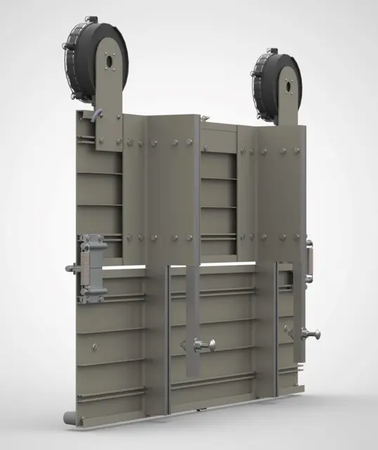 Hengslet Varselpanel 1200 med LED Vekselblink og Karmfeste 