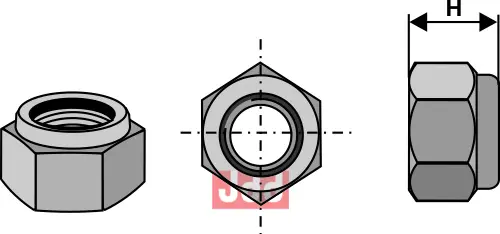 Låsemutter - M12x1,25 - 8.8 - JDD Utstyr