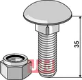 Br&#230;ddebolt M12x1,75x35 - 8.8 m. l&#229;semutter