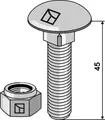 Låseskrue M12x1,75x45 8.8 m/mutter