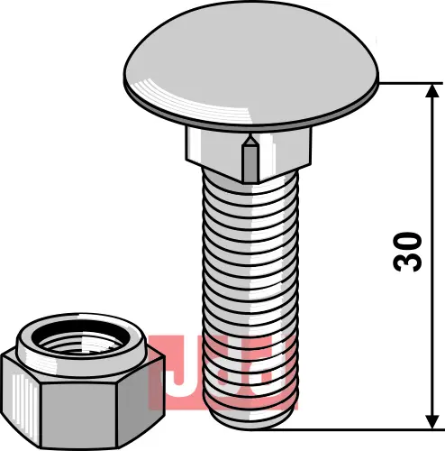 Bræddebolt M10x1,5x30 - 8.8 - JDD Utstyr