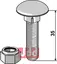 Bræddebolt M10x1,5x35 - 8.8 m. Låsemutter