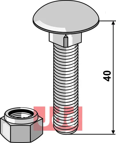 Bræddebolt M10x1,5x40 - 8.8 - JDD Utstyr