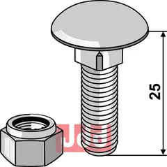 Bræddebolt M10x1,5x25 - 8.8 m. Låsemutter