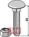 Br&#230;ddebolt M8x1,25x35 - 8.8 m. L&#229;semutter