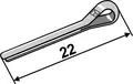 Split pin Ø1,6x22 - DIN94 Ø1,6mm, lengde 22mm