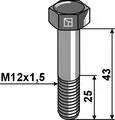 Sekskantskrue M12x1,5x43 12.9
