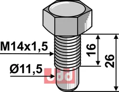 Bolt M14x1,5x26 - 10.9