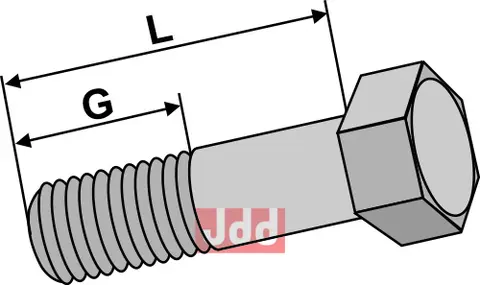 Sekskantskrue M14 til rotorharv M14x1,5x55, 12.9 kvalitet