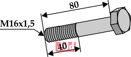 Bolt M16x1,5x80 - 12.9 - JDD Utstyr