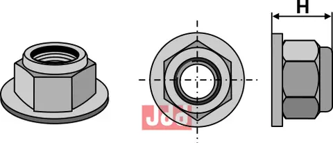L&#229;semutter M16x1,5 - 10.9 m. polystop