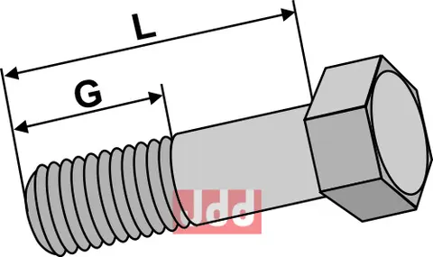 Sekskantskrue M18 for rotorharv M18x1,5x50, kvalitet 10.9