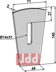 Avskraper for pakkevalse Kuhn/Nodet