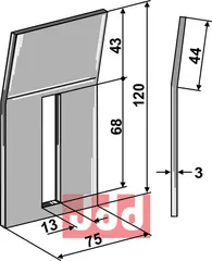 Avskraper for pakkevalse Kverneland/Maletti