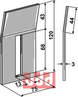 Avskraper for pakkevalse Kverneland/Maletti