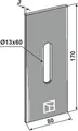 Avskraper for pakkevalse 170x80x3 mm, hull 13x60
