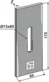 Avskraper for pakkevalse 170x80x5 mm, hull 13x60