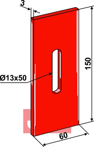 Avskraper for pakkervals til Rau Lengde 150 mm - Bredde 60 mm