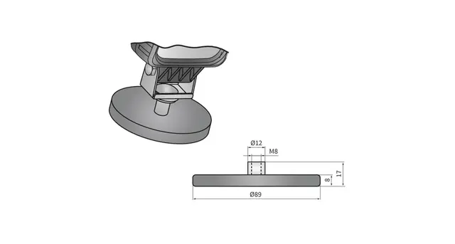 Gummiert magnet 89mm | 42 kg | Kraftig magnet med gummi