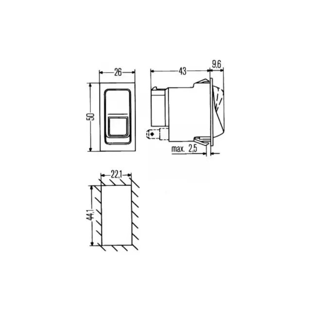 Hella varsellys bryter, off-on-on - JDD Utstyr