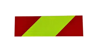 Refleksfolie p&#229; alu plate 150x500mm kl.3G gul og r&#248;d venstre