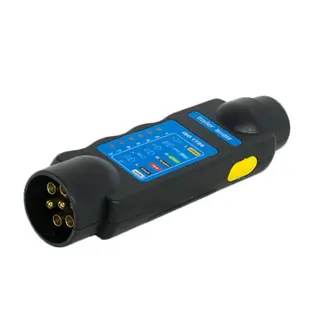 7 polet tester til tilhengerkontakt for 12 volt med LED indikatorer